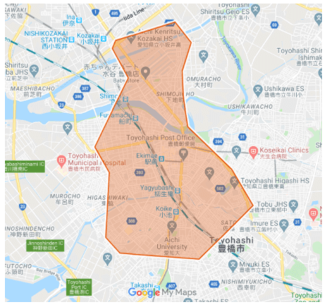 ウーバーイーツ愛知県豊橋の対応エリア詳細・配達可能範囲