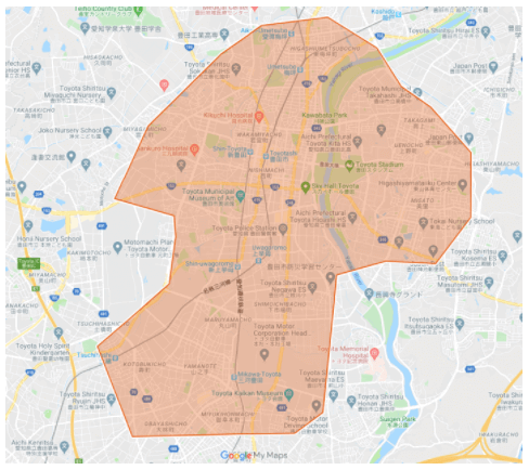 ウーバーイーツ愛知県豊田の対応エリア詳細・配達可能範囲