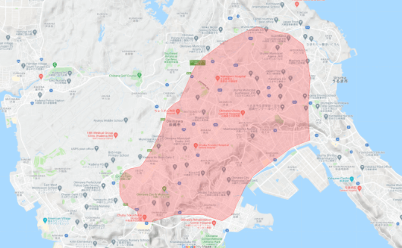 Uber Eats(ウーバーイーツ)の沖縄市・うるま市の配達エリア・対応地域