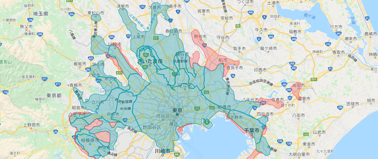 Uber Eats(ウーバーイーツ)配達パートナー【東京の配達エリア】