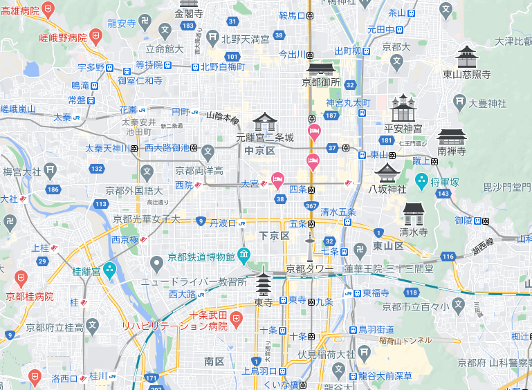 京都のフードパンダ配達エリア・対応地域