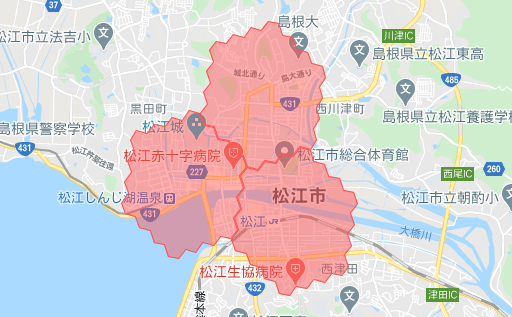 menu松江・島根の配達エリア・対応地域詳細