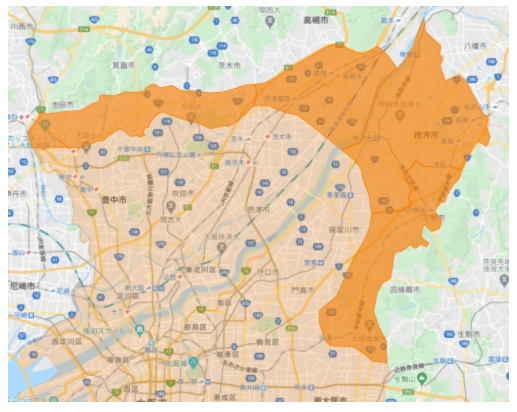 DiDiフード大阪2021年4月9日拡大エリア