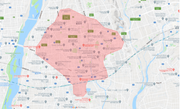 Uber Eats(ウーバーイーツ)磐田の配達エリア・対応地域