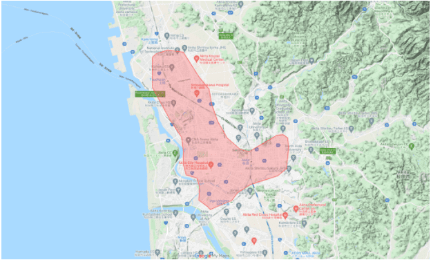 Uber Eats(ウーバーイーツ)秋田の配達エリア・対応地域