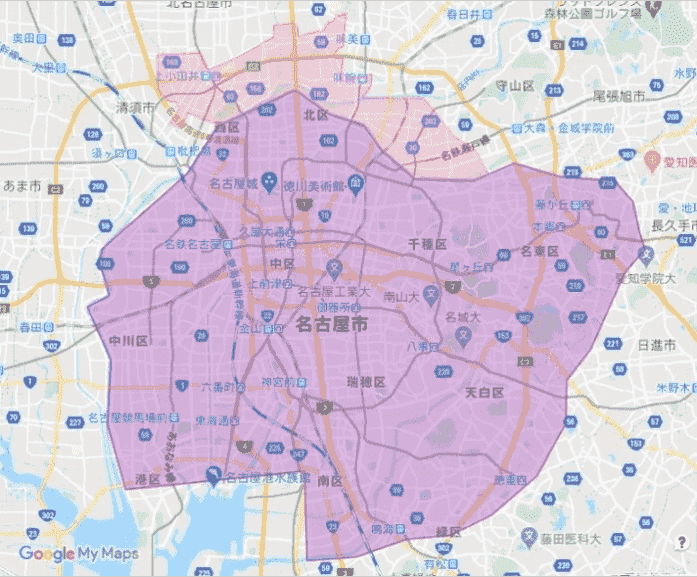 DiDiフード愛知の配達エリア・対応地域