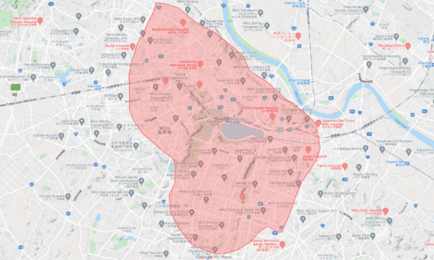 Uber Eats(ウーバーイーツ)茨城・水戸市対応エリア