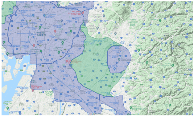 Uber Eats(ウーバーイーツ)の愛知県対応エリアと注文時間