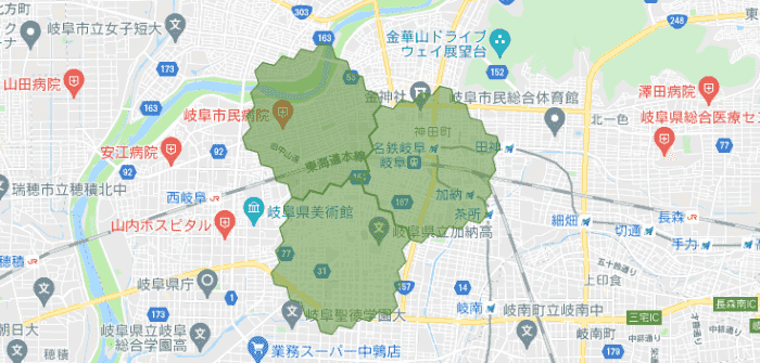 menuアプリの配達エリア・対応地域・岐阜