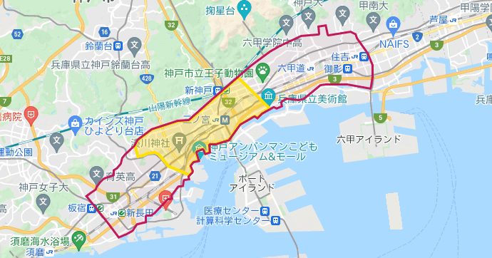 神戸のフードパンダ配達エリア・対応地域