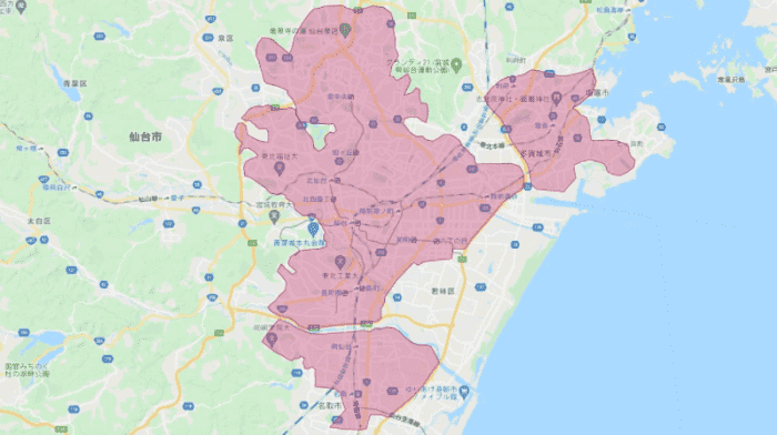 DoorDash（ドアダッシュ）【宮城県】配達エリア詳細