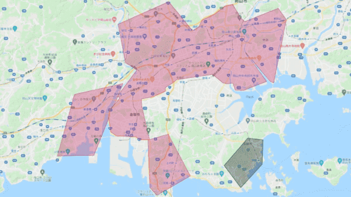 DoorDash（ドアダッシュ）【岡山県】配達エリア詳細