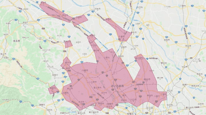 DoorDash（ドアダッシュ）【埼玉県】配達エリア詳細