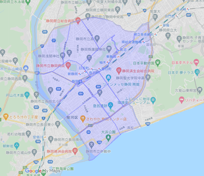 DiDiフード静岡の配達エリア・対応地域