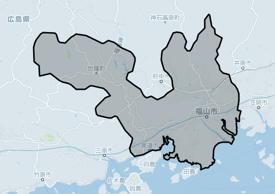 Uber Taxi(ウーバータクシー)福山市の対応エリア