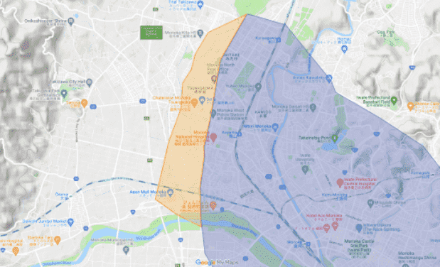 Uber Eats(ウーバーイーツ)盛岡の配達エリア・対応地域