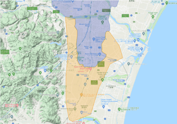 仙台のウーバーイーツの対応範囲・エリア詳細
