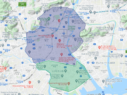 Uber Eats(ウーバーイーツ)の岡山対応エリア