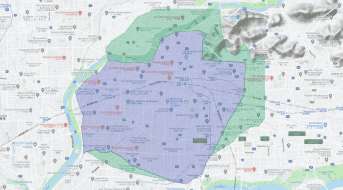 Uber Eats(ウーバーイーツ)の岐阜県対応エリア