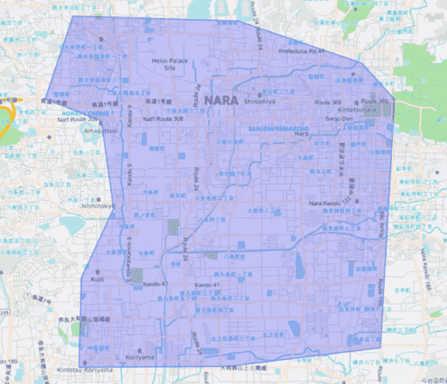 Uber Eats(ウーバーイーツ)の奈良市の対応エリアと注文時間