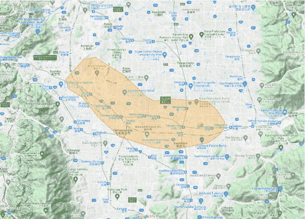 Uber Eats(ウーバーイーツ)の奈良市の対応エリアと注文時間