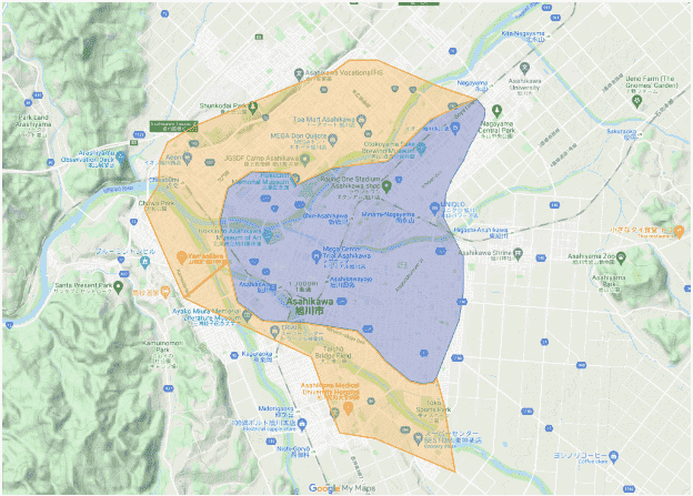 Uber Eats(ウーバーイーツ)旭川の配達エリア・対応地域