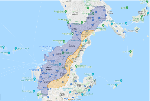 Uber Eats(ウーバーイーツ)の沖縄市・うるま市の配達エリア・対応地域