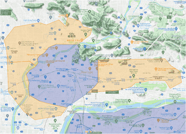 Uber Eats(ウーバーイーツ)の岐阜県対応エリア