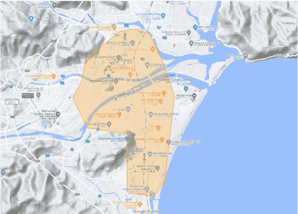 ウーバーイーツ宮崎の細かい対応エリア・範囲は？