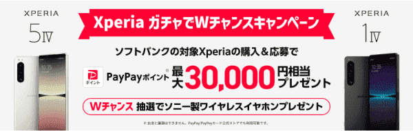 最大30000相当のPayPayポイントもらえる！Xperia購入&応募キャンペーン