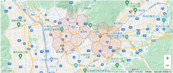 menuアプリの配達エリア・対応地域・山梨