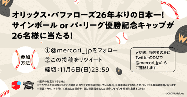 オリックス・バファローズ日本一記念グッズプレゼントキャンペーン