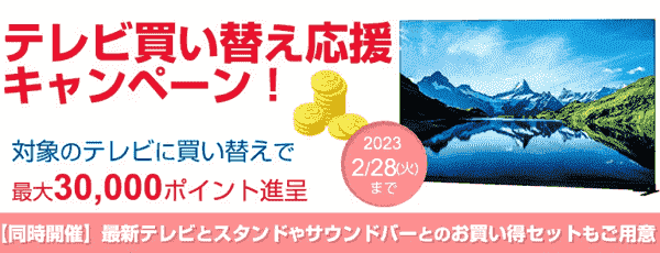 テレビ買い替えで最大30000ptもらえる