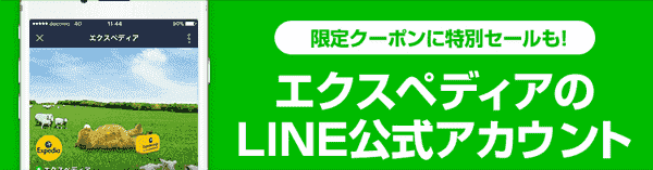 【Expedia(エクスペディア)】ホテル予約最大10%オフクーポンコードがもらえる！LINE限定キャンペーン