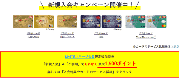 【JTB】最大11500ポイントもらえるJTB旅カードが新規入会キャンペーン実施中