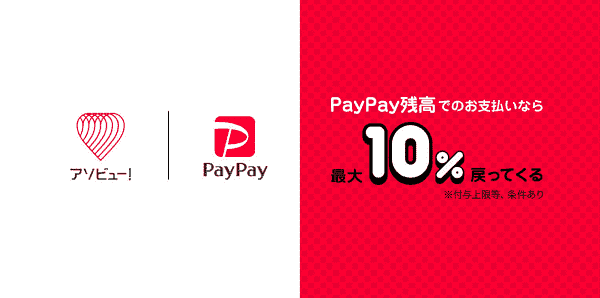 【アソビュー！】最大全額還元などのPayPayポイントキャンペーン