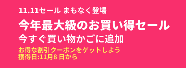 アリエクスプレス【11/11限定】95%オフもあり！独身の日セール