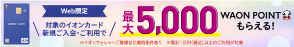 イオンスタイルオンライン【Web限定カード新規入会キャンペーン】最大5000ポイント