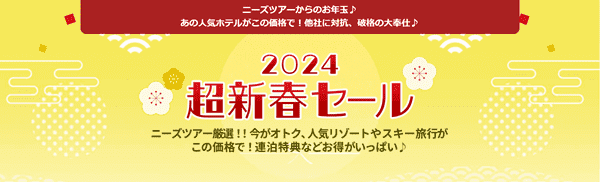 【ニーズツアー】新春セール【他社対抗キャンペーン破格の大特価】