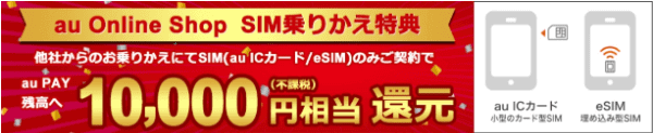 SIMの乗り換えで10000円相当還元